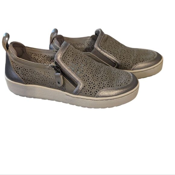 Jambu July silver‎ Leather floral Lazer cut sneaker Loafer shoe size 8 - Picture 5 of 10